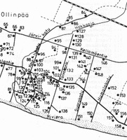 map Suomi-Rivjera-03: Фрагмент карты Оллинпяя 1930-х гг. из книги Э. Кяхёнен