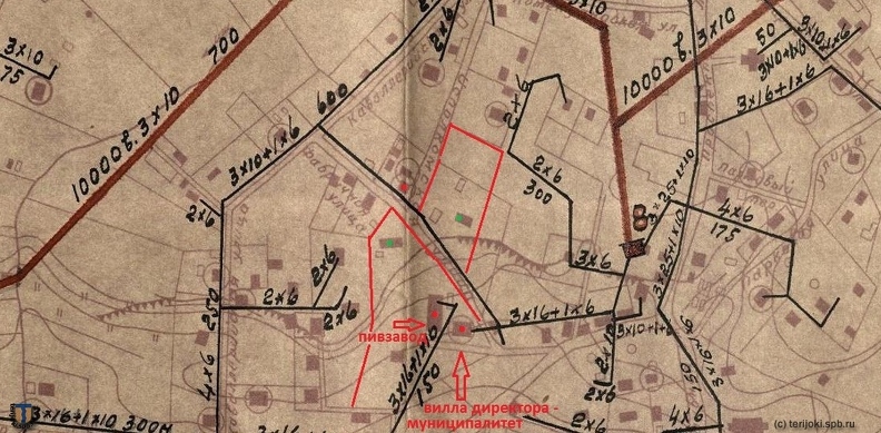 пивзавод и участки директоров на карте 1940г..jpg