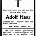 Адольф Гаар некролог 1941